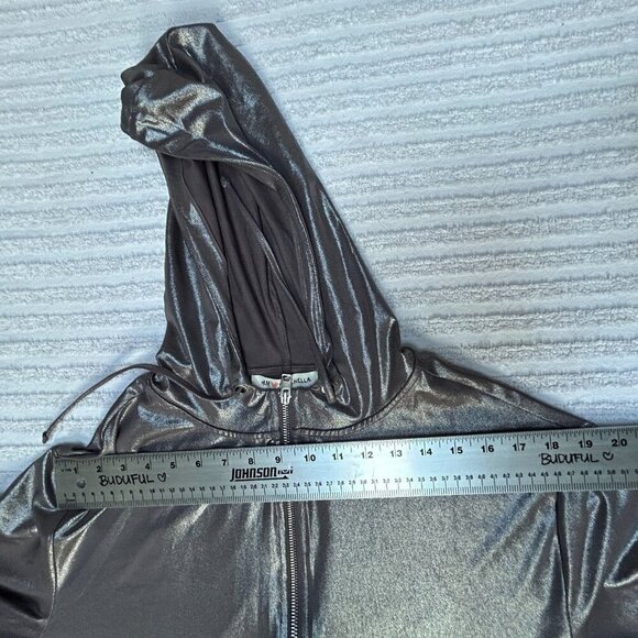 H&M Coachella Official Womens Metallic Full-Zip Hoodie Jacket Small Lightweight - Picture 6 of 9
